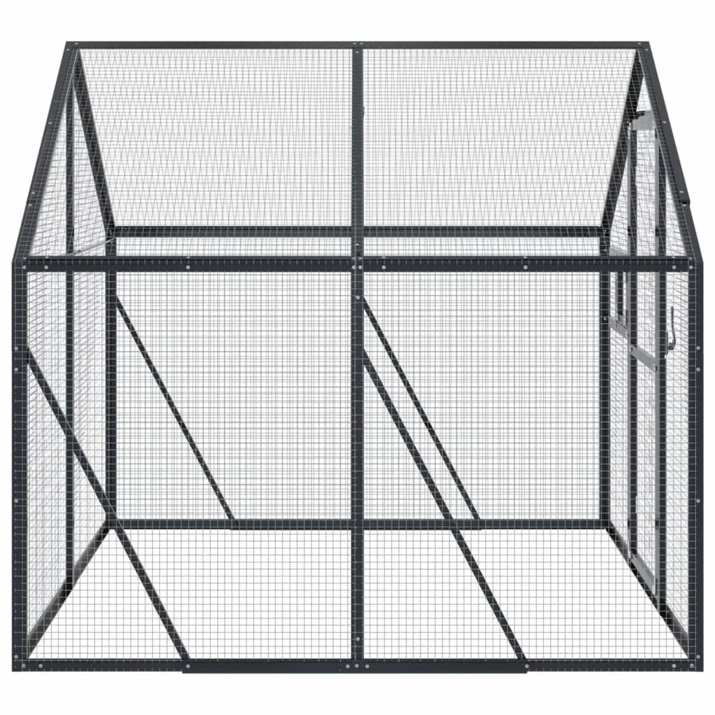 Voliera a gabbia 1,79 x 2 x 1,85 m alluminio antracite 02_0045632
