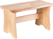 Sedia a terra in legno FSC 100%, supporto per piedi in legno chiaro, dimensioni circa 40 x 22 x 20 cm