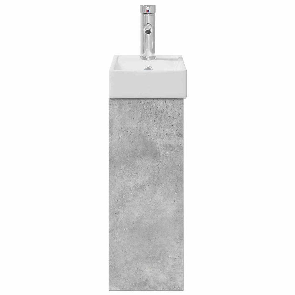 Mobile bagno con rubinetto Grigio Cemento 40,5 x 22,5 x 62 cm 889524