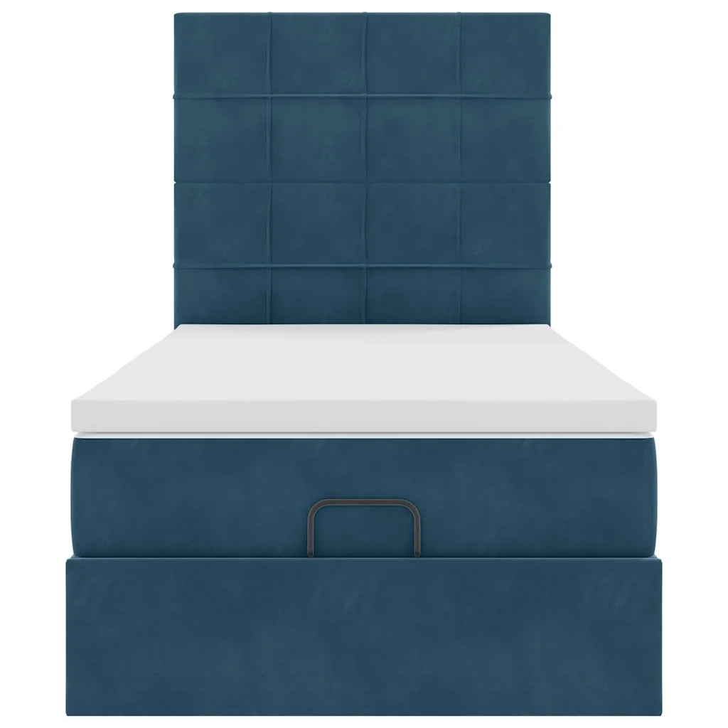 Struttura Letto Pouf con Materassi 90x200 cm in Velluto