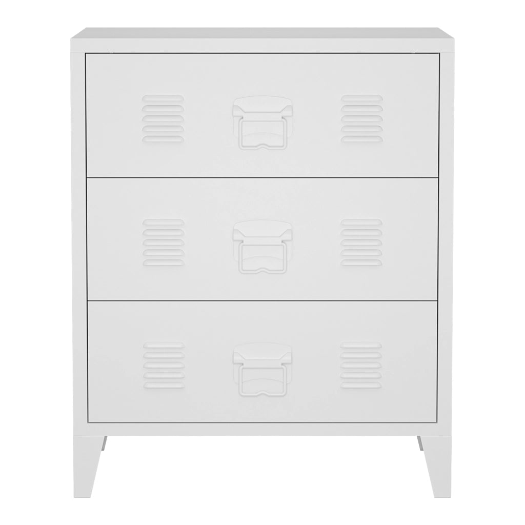 Cassettiera Hämeenlinna in Acciaio 72 x 60 x 40 cm Bianco [en.casa]