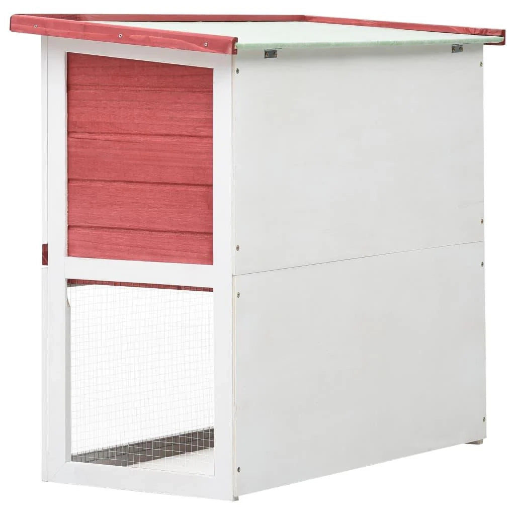 Conigliera da esterno con 1 porta 90 x 45 x 80 cm legno rosso 02_0000588