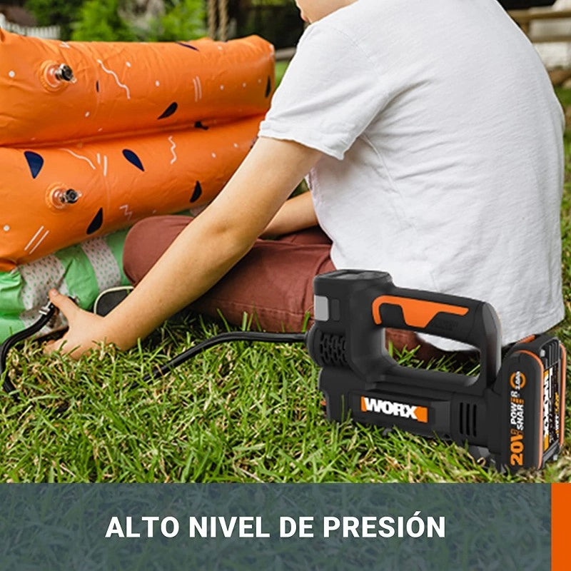 Compressore multifunzione WX092.9 20 Volt 10 bar corpo macchina per gonfiaggio pneumatici - Worx