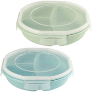 Set di 2 piatti magnetron Bento con contenitore a chiusura ermetica Spazio di archiviazione separato con 3 compartimenti Piatti magnetron BPA-free con coperchio per riscaldamento e congelamento