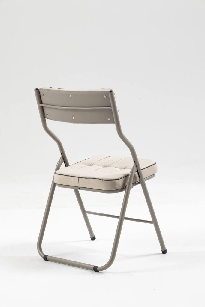 SEDIA PIEGHEVOLE Imbottita Set da 2 pezzi Struttura in acciaio Color khaki