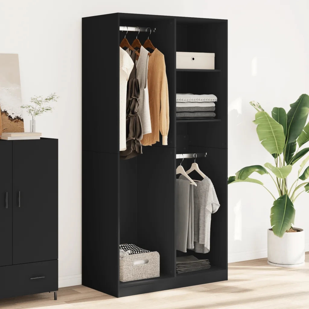 vidaXL Armadio Nero 100x50x200 cm in Legno Multistrato