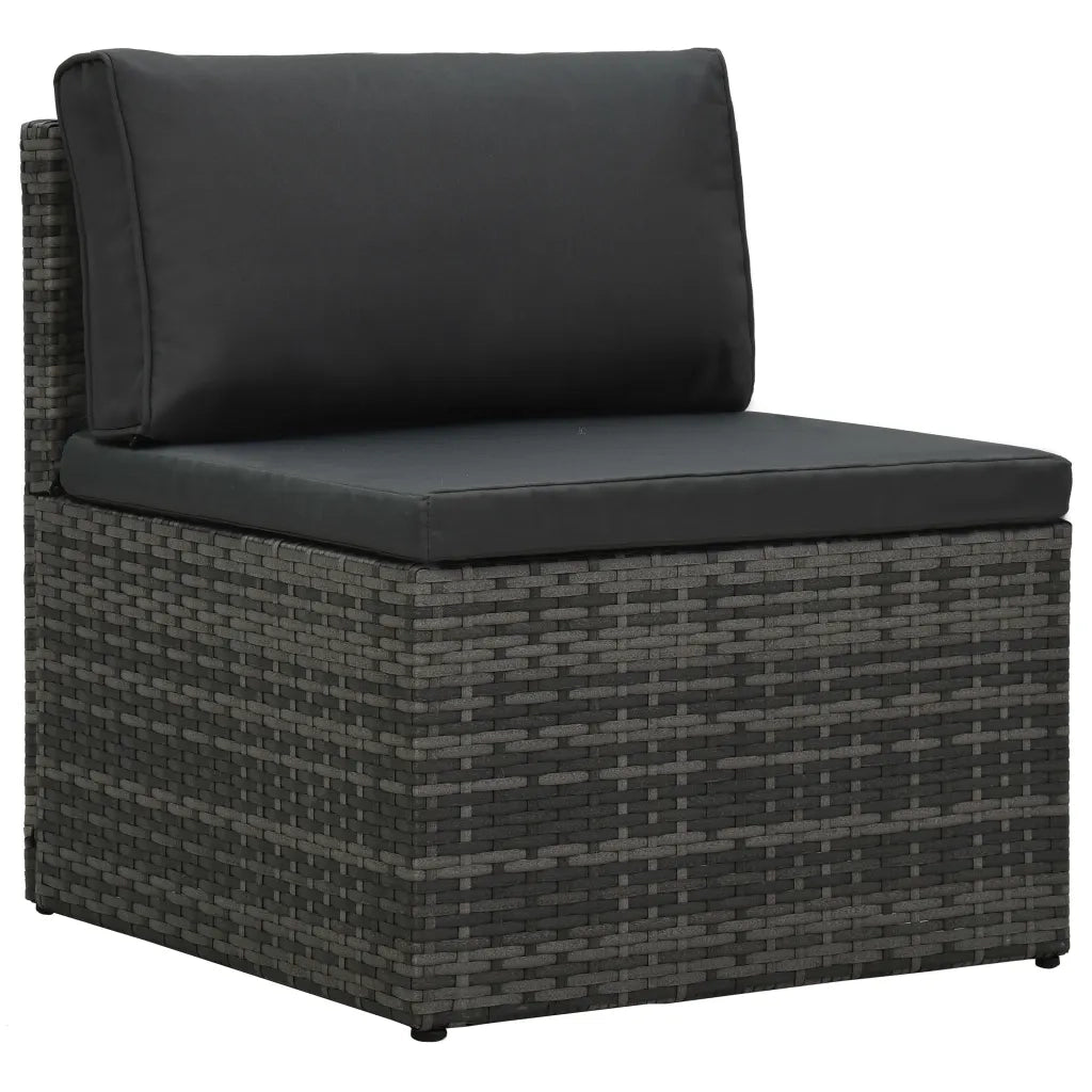 Set Divani da Giardino 5 pz con Cuscini in Polyrattan Grigio cod mxl 35550