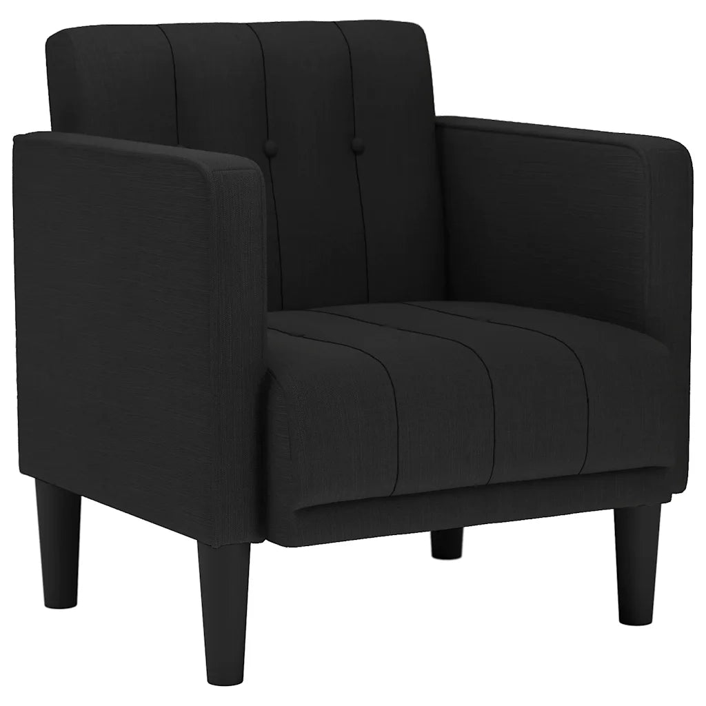 vidaXL Divano Sedia con Braccioli Nero 53 cm in Tessuto