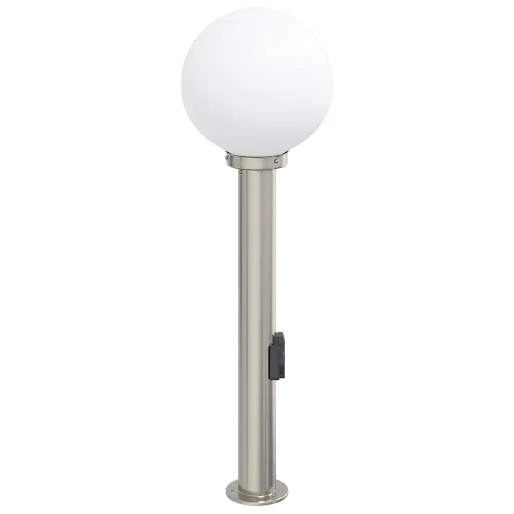 Lampada a paletto con presa elettrica 80 cm Acciaio Inox IP44 4006103