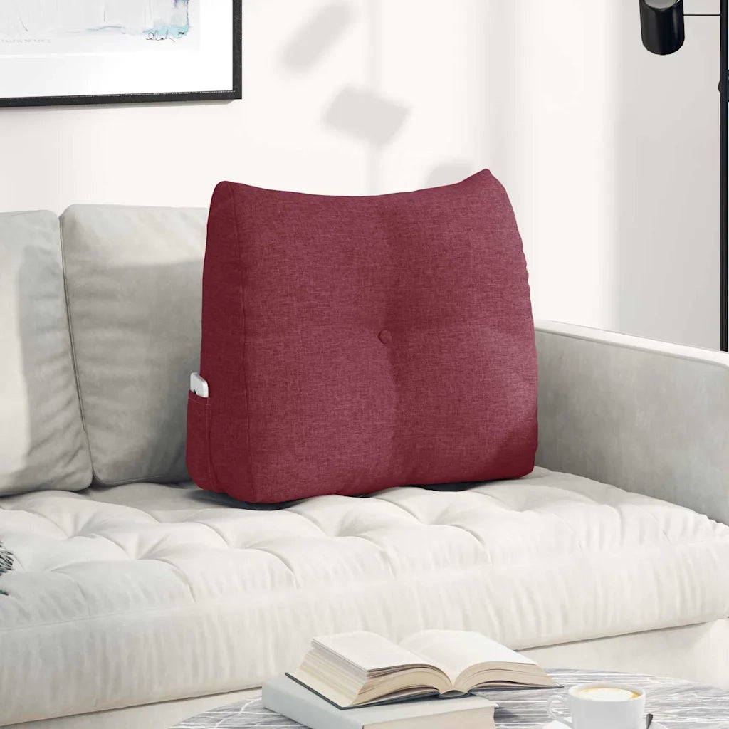 Cuscino per Schiena Rosso Vino 60 x 24 x 50 cm Tessuto 42014386