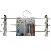 Trade Shop - Set 3 Grucce Pantaloni In Metallo Bianche Armadio Clip Antiscivolo Gonne Shorts -
