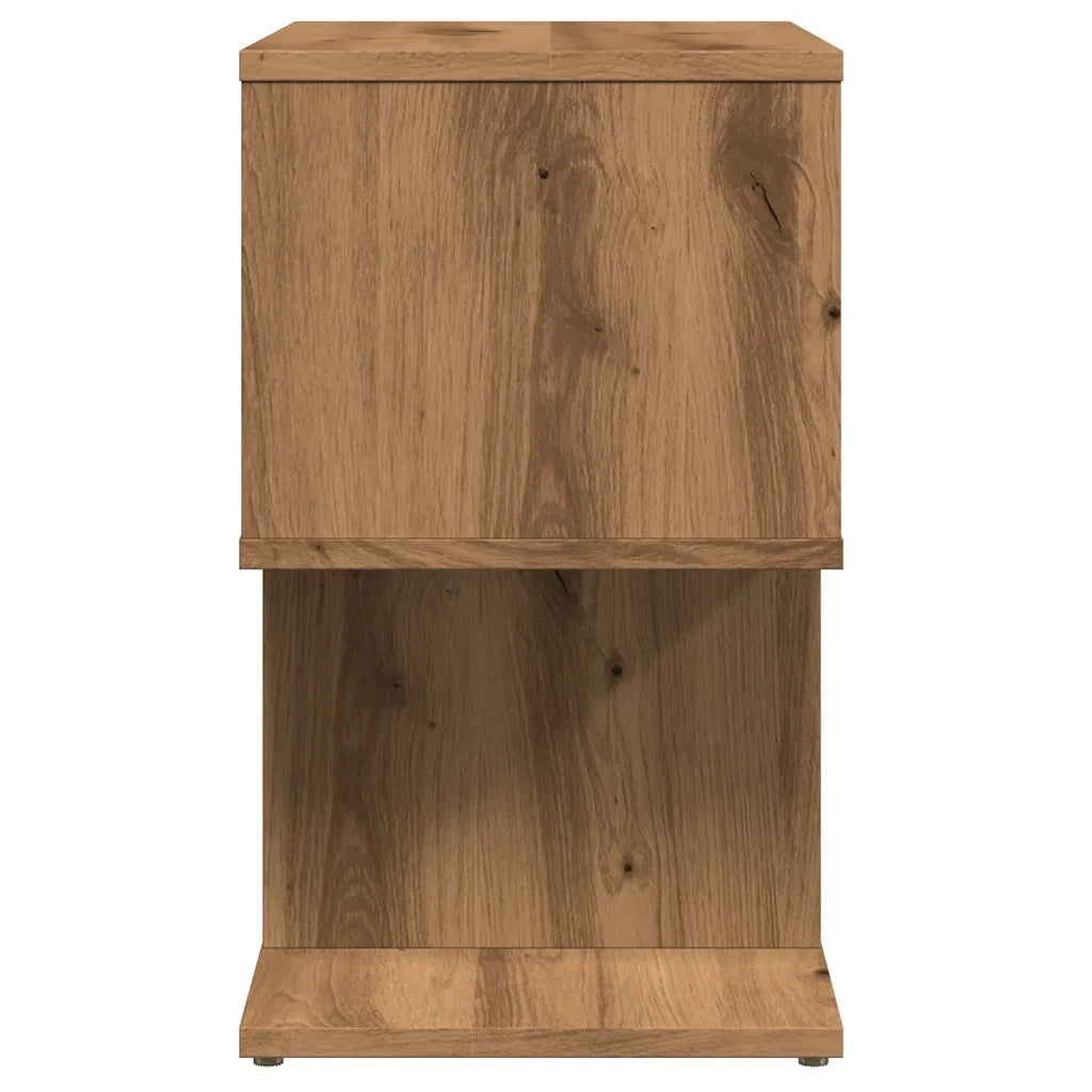 Comodino-Tavolino da notte Rovere Artigianale 50x30x51,5 cm in Legno Multistrato