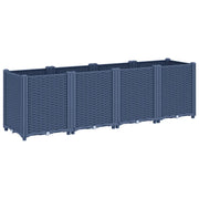 Fioriera | Cassetta per fiori | Vaso da Giardino Grigio Blu 160x40x53 cm in PP