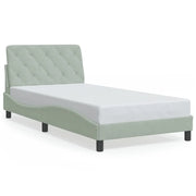 Letto singolo | Letto per adulti | Giroletto senza Materasso Grigio Chiaro 100x200 cm Velluto