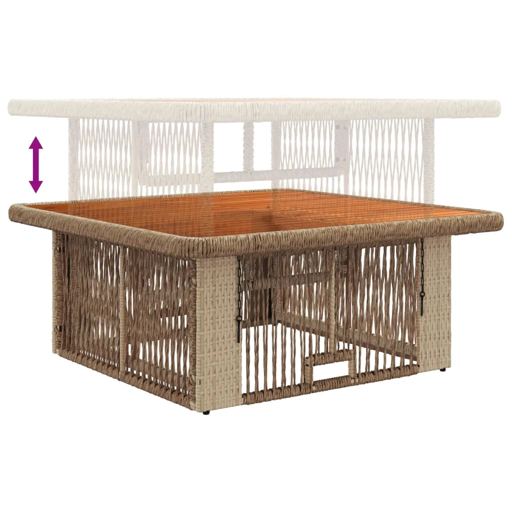 Set da Pranzo per Giardino 3 pcs Beige e Crema polyrattan 42026746