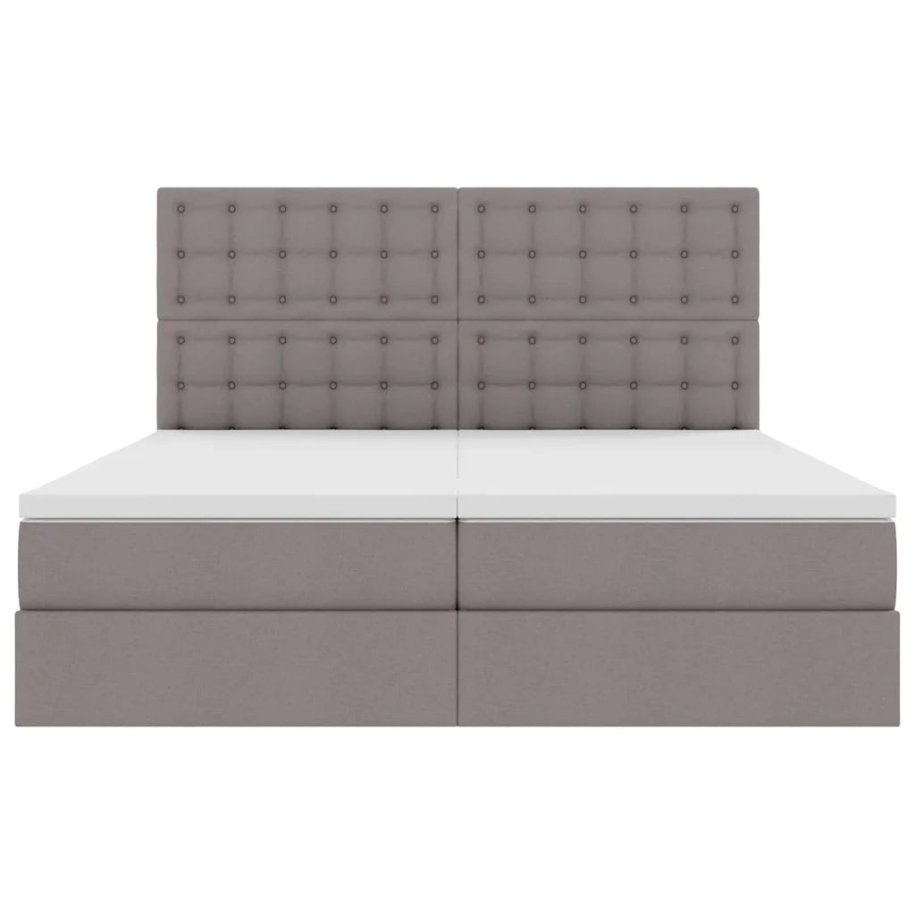 Letto con Contenitore con testiera Tortora 200 x 200 cm Tessuto