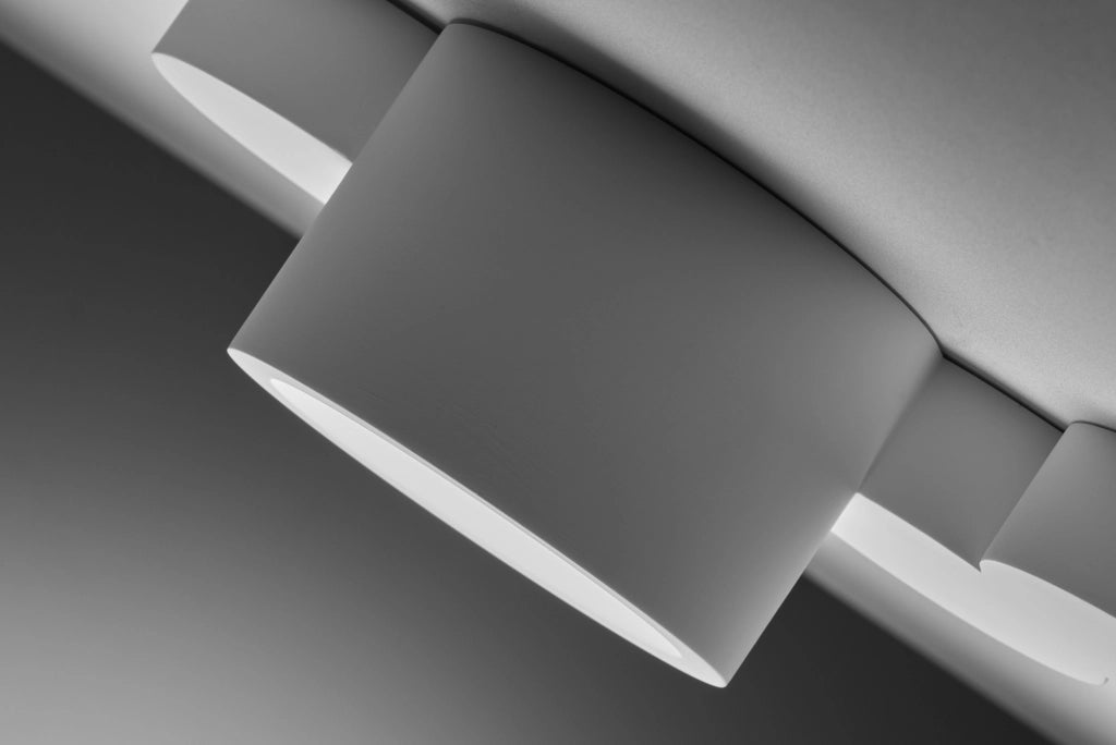 CHIO lampada da soffitto 1 Luce tonda attacco GX53 in gesso bianco 24,5cm