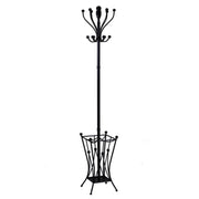 Attaccapanni a stelo metallo nero con portaombrelli quadro cm 30x30h184