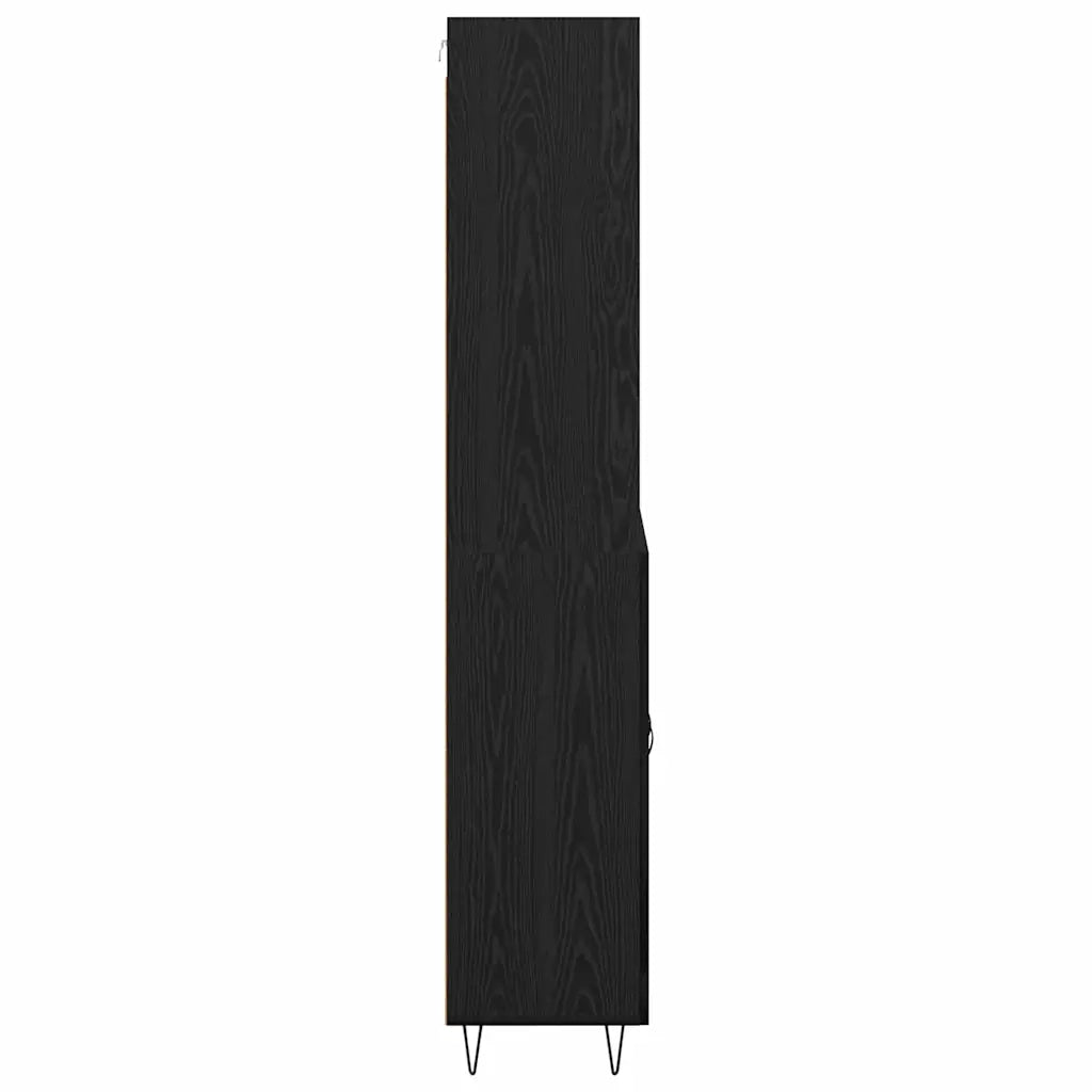 Credenza con cassetto 2 pcs Rovere Nero Legno multistrato
