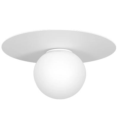Plafoniera minimalista sfera vetro bianco 35cm E14 Luminex