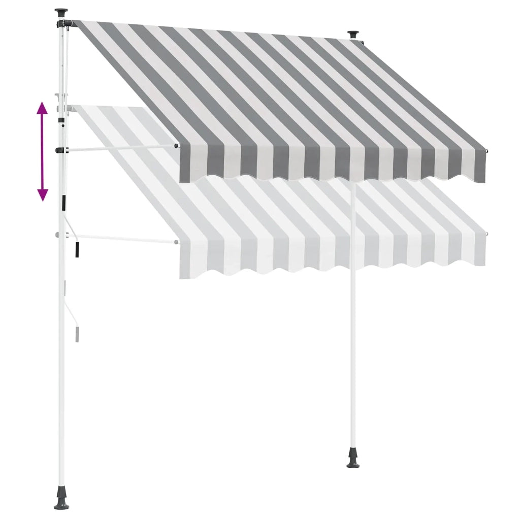 Tenda da Sole | Tenda retrattile manuale Antracite e Bianco 350 cm
