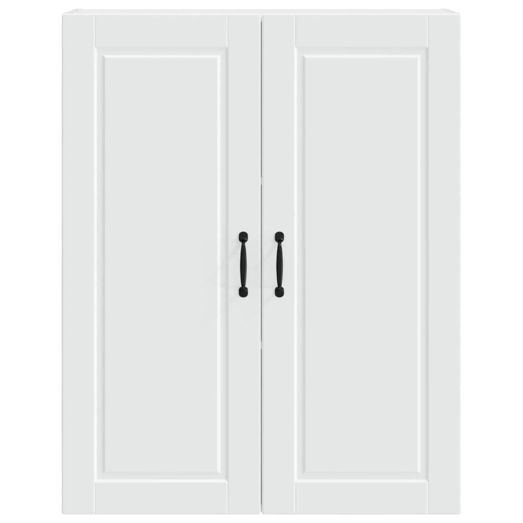 Mobile da cucina moderno da parete 80 x 31 x 100 cm pratico contenitore stile elegante legno ingegnerizzato bianco 02_0054485
