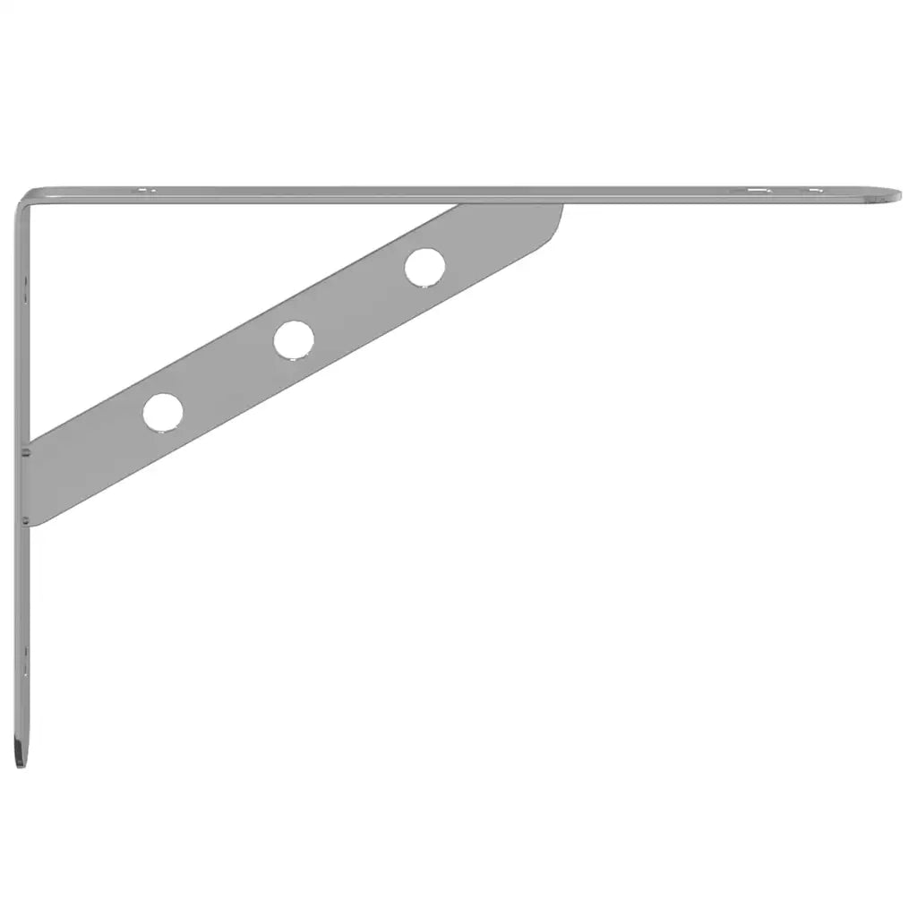4 pz Staffe per Mensola | Ripiano | Scaffale 23,5x2,5x15,5cm in Acciaio Inox Argento