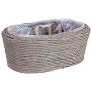 Cesto ovale in vimini grigio 28x19x11h cm