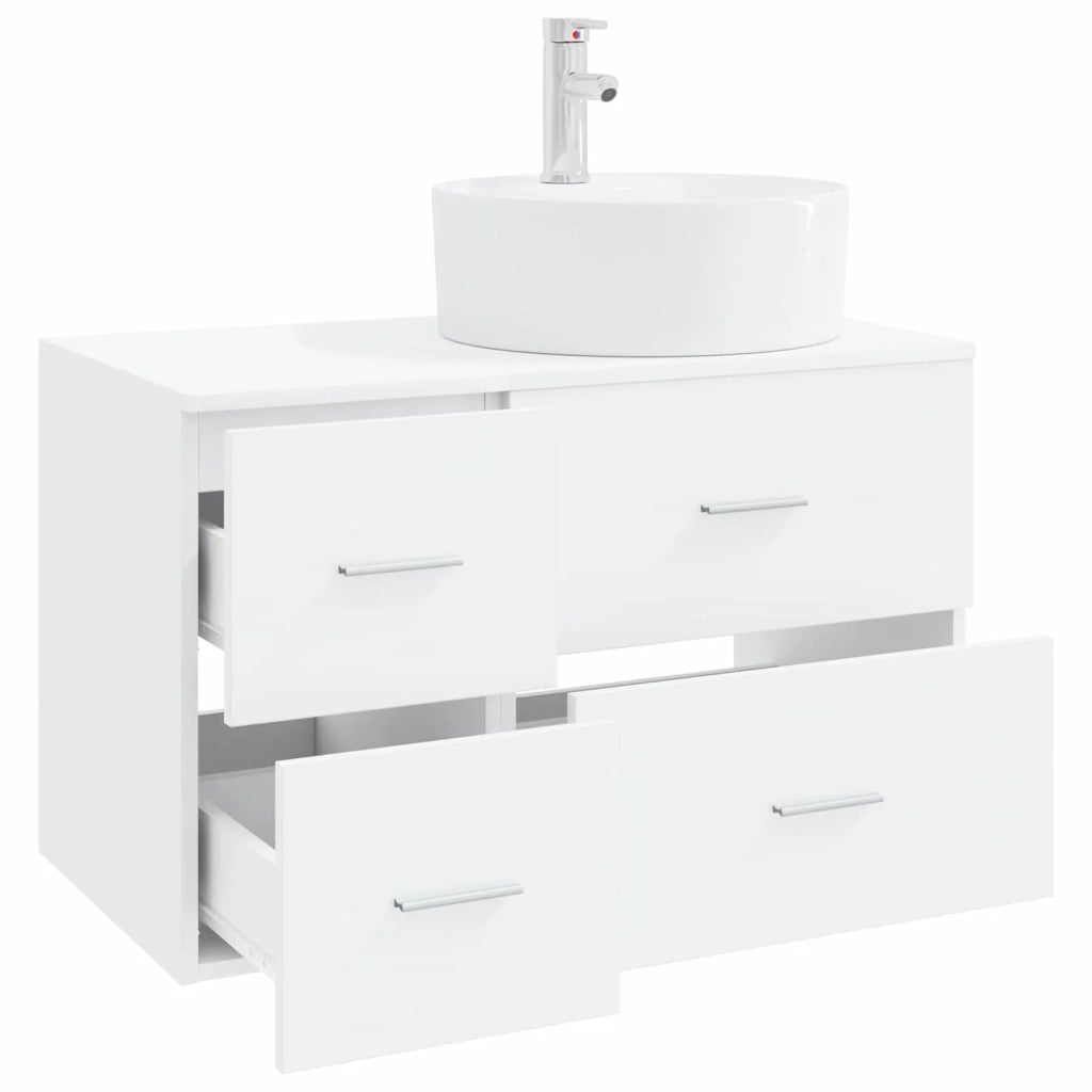 Set di mobili per il bagno 2 pz Bianco Legno ingegnerizzato 3403984