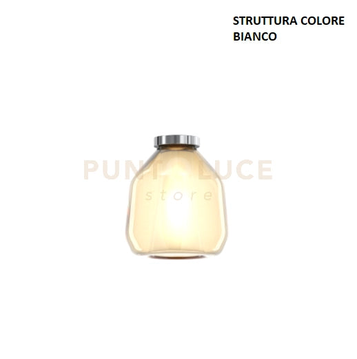 PLAFONIERA BIANCO VETRO BETA AMBRA 1176BI-PL1 BETA-AM
