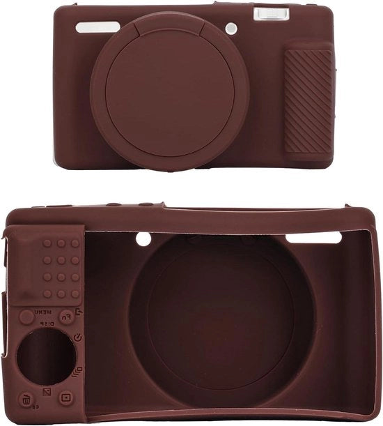 Cameratas Plus - Protezione per Sony ZV-1 - Copertura con Paraschermo - Resistente ai Graffi - Copriobiettivo per Fotocamera Digitale - Colore Caffè