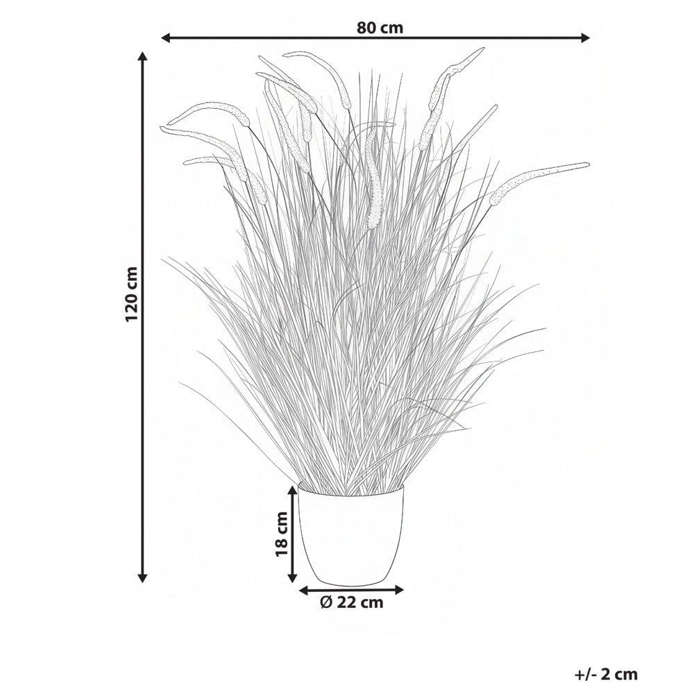 Pianta artificiale in vaso Fiore di canna verde arancione e vaso di plastica nero 120 cm Accessorio decorativo per la casa