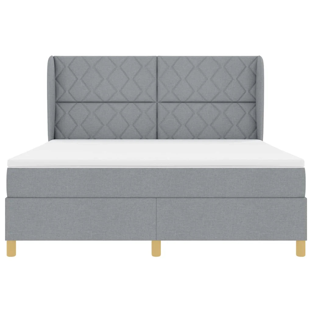 Letto a molle con testiera Grigio chiaro 200 x 180 cm Tessuto 3340830