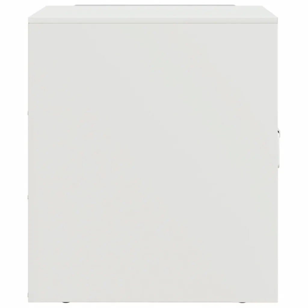 Comodino Bianco 34,5x39x44 cm in Acciaio