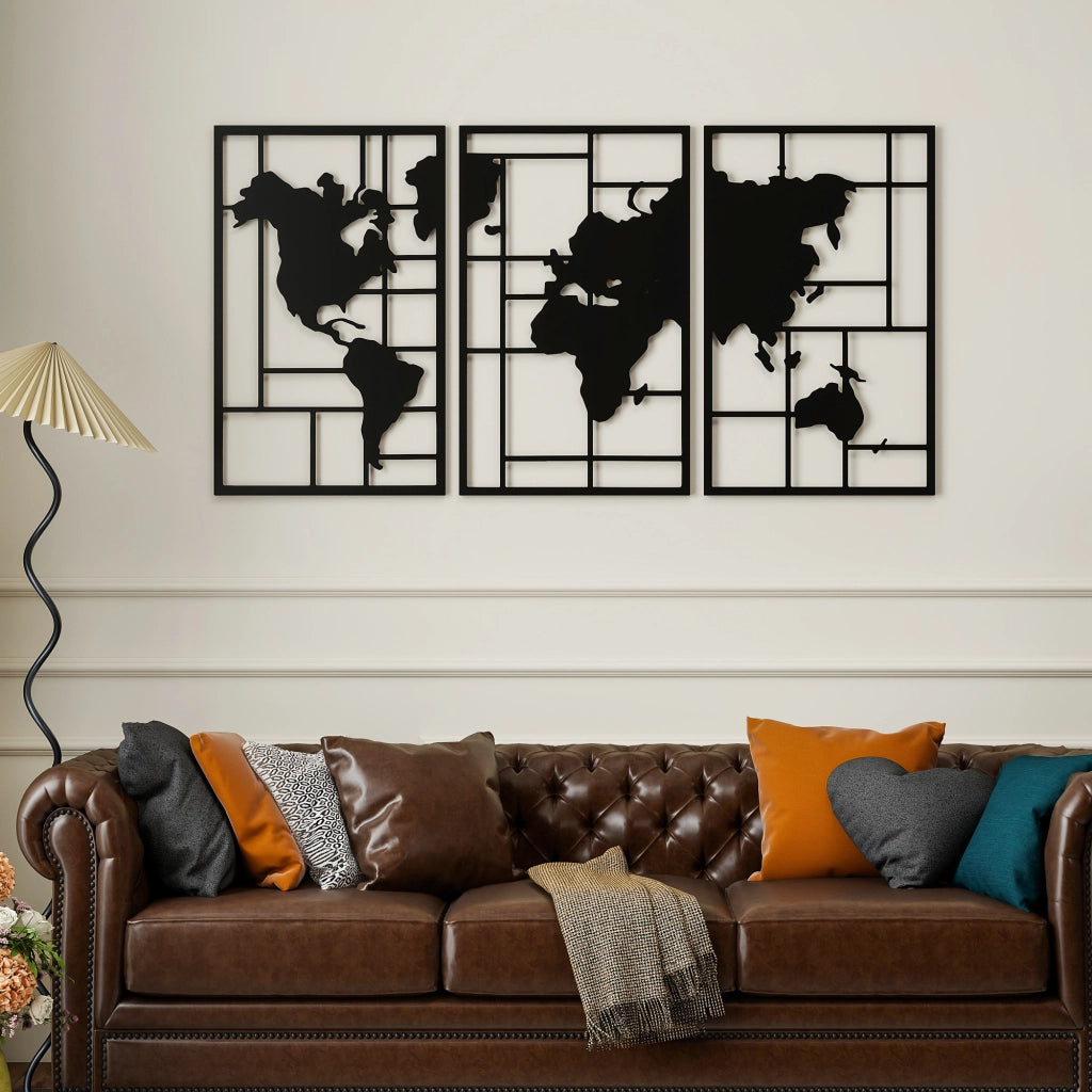 Decorazione murale in metallo geometrica astratta ¨C zephmum ¨C 50x80 cm nero