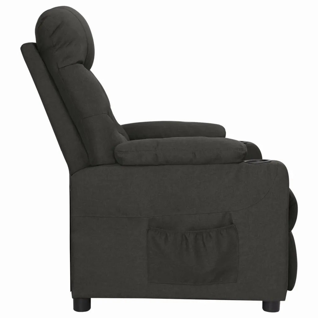 Poltrona | Sedia Relax Reclinabile in Tessuto Nero