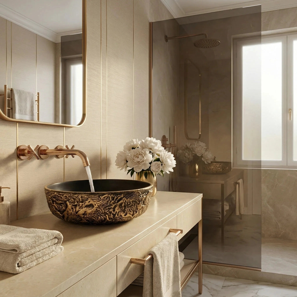 Lavabo Da Appoggio Rea Babilon Gold