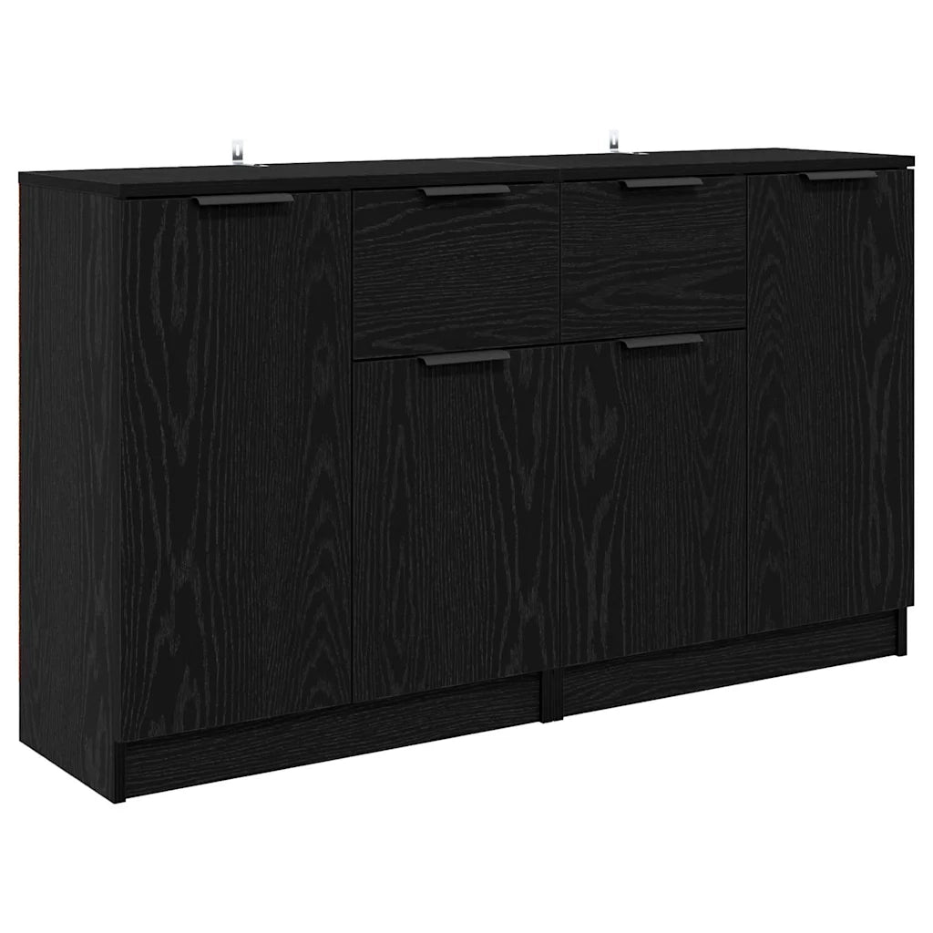 Sideboards 2 pcs Rovere Nero 60 x 30 x 70 cm Legno multistrato