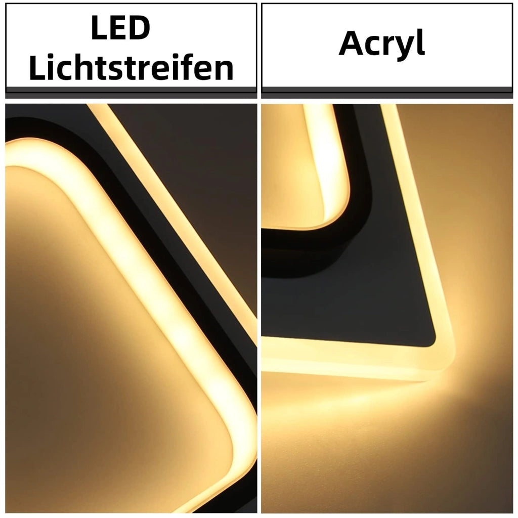 ZMH Lampada da soffitto LED design moderno bianco nero acrilico per soggiorno