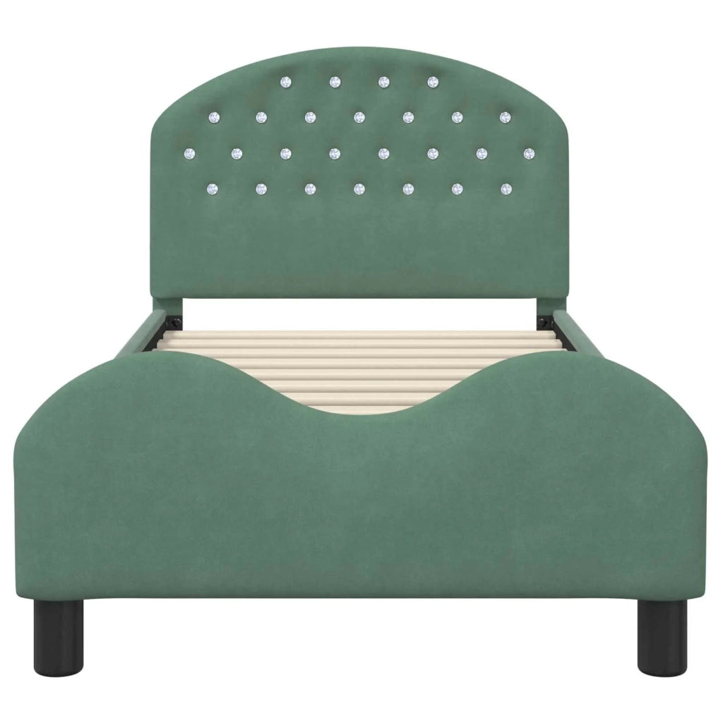 Struttura letto Bambini | Letto Infantile | Lettino con testata Verde Mare 80 x 160 cm