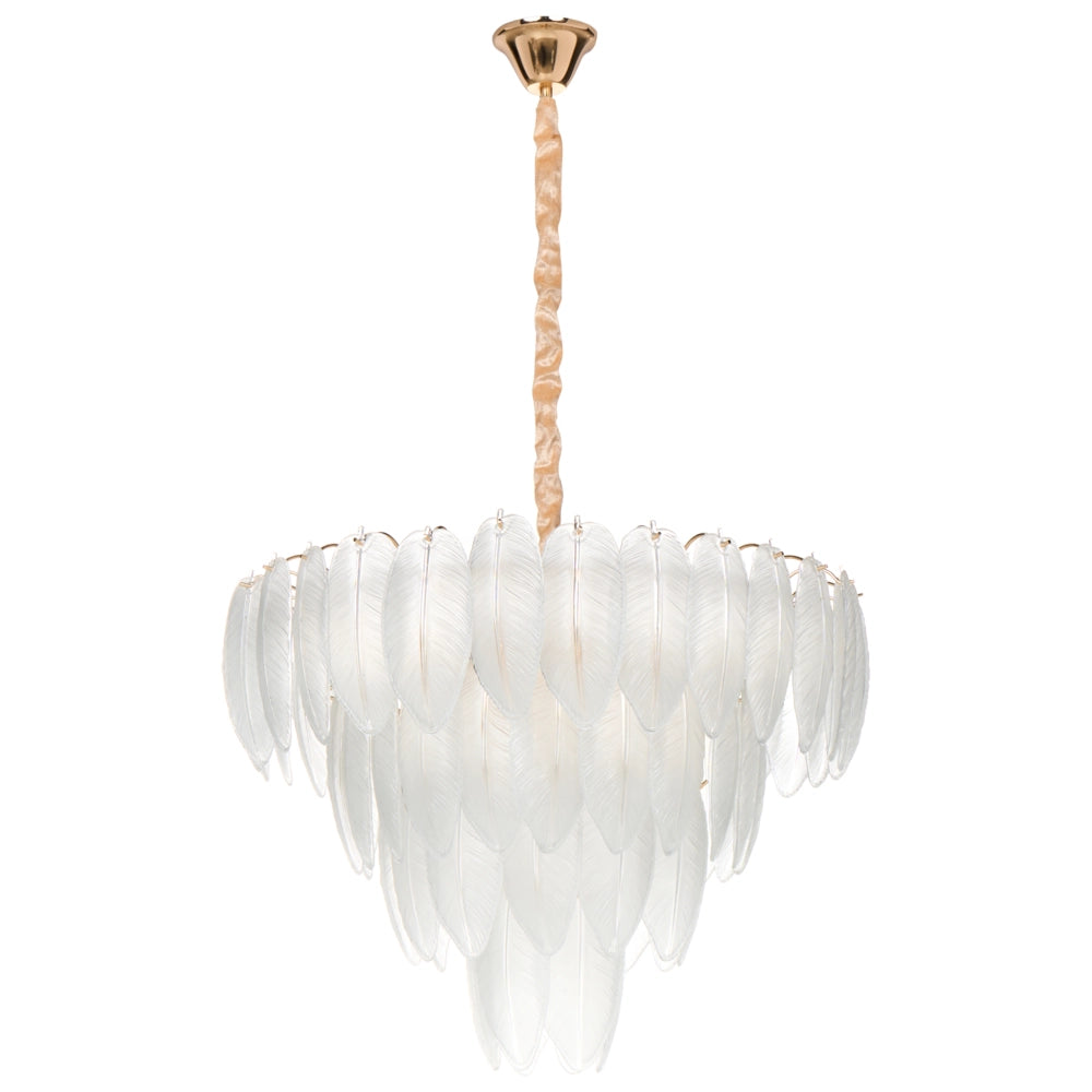 Lampadario in ottone, metallo e cristalli di vetro ⌀ 60 cm Lampada a sospensione stile glamour