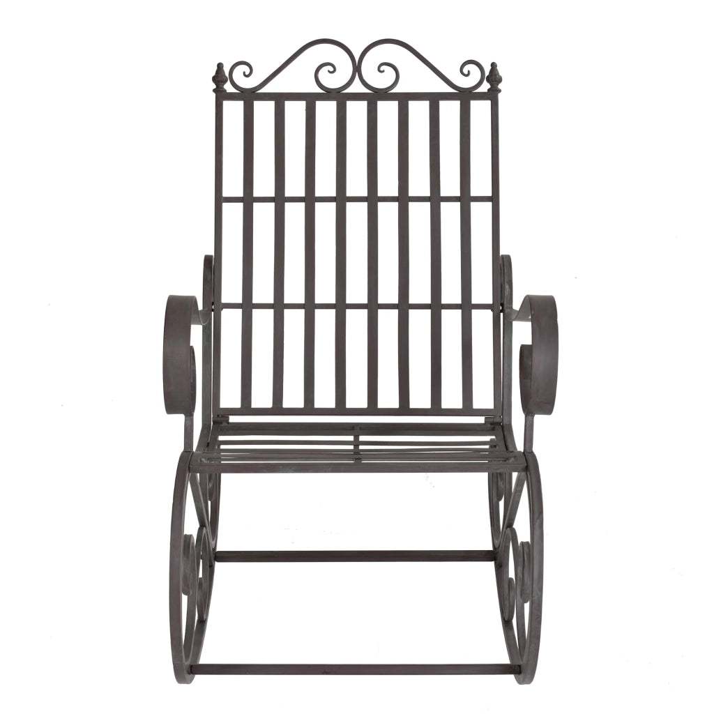 Sedia a dondolo 92 x 59 x 90 cm verde scuro patina grigio chiaro 03_0007132