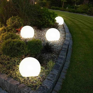 Lampada a palla da giardino in resina Lampade da terra a sfera luce bianca 300mm