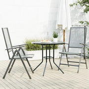 Set Sedie Giardino Reclinabili 3pz Antracite Acciaio Verniciato