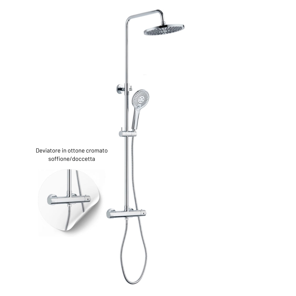 Colonna doccia slot termostatica cromata 2 funzioni soffione doccetta tondo *** pezzi 1