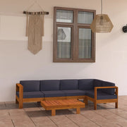 Set Divani Giardino 6 Posti Cuscini Grigi Scuro Massello Acacia 3057952