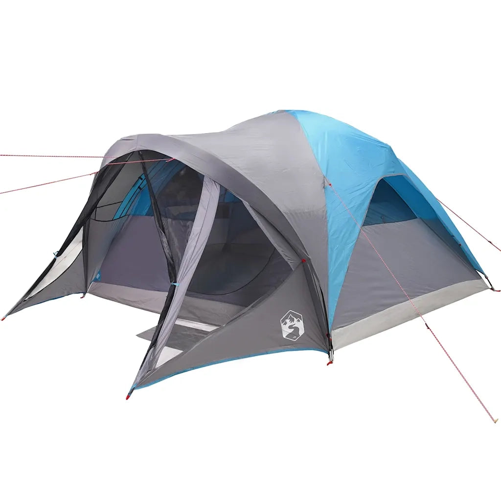vidaXL Tenda Familiare a Tunnel per 6 Persone Blu Impermeabile