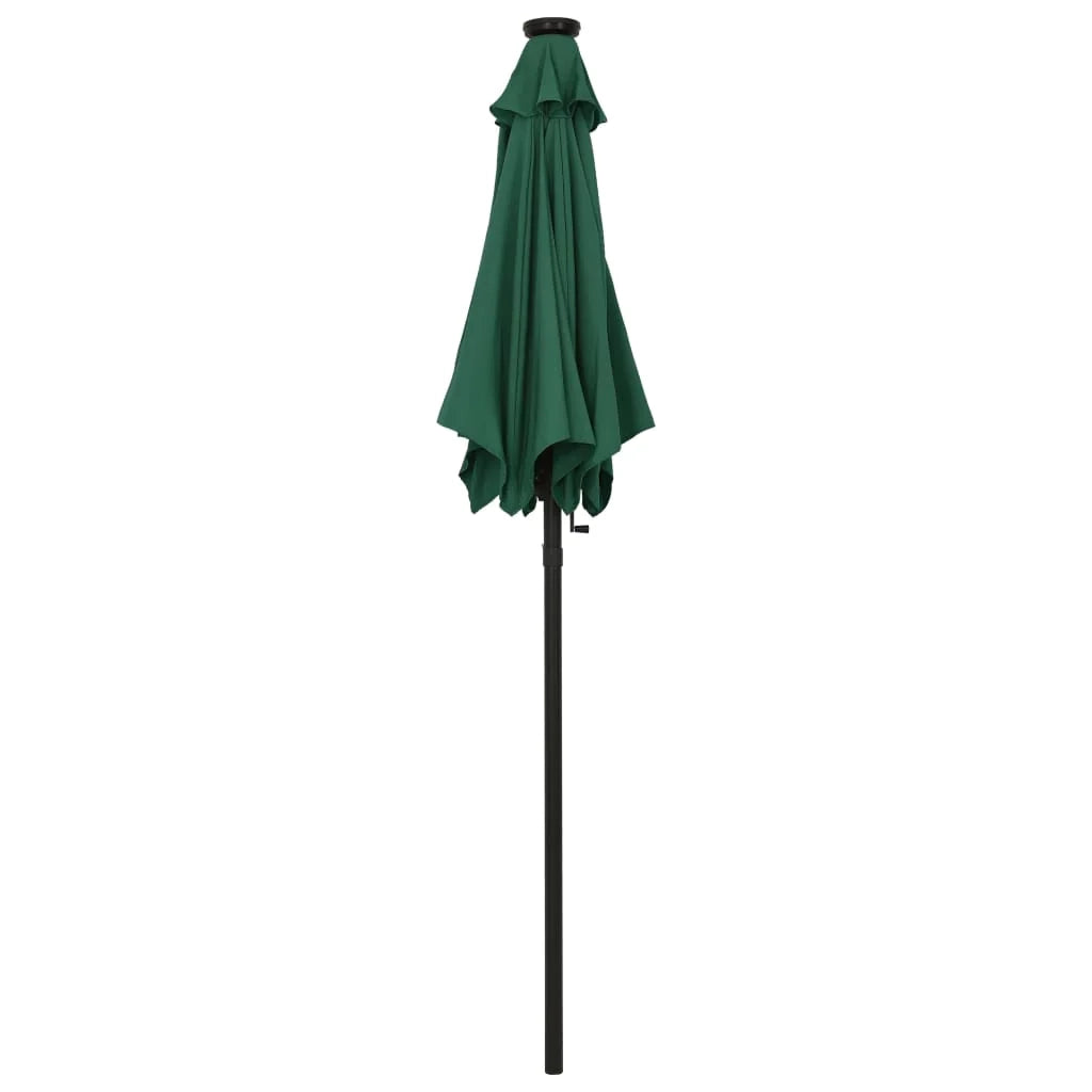 Ombrellone con luci LED verdi 200 x 211 cm alluminio 02_0008096