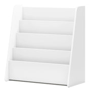 Libreria per bambini a 4 ripiani con scomparti profondi, Libreria con esposizione frontale e porta riviste per camere e sale Bianco