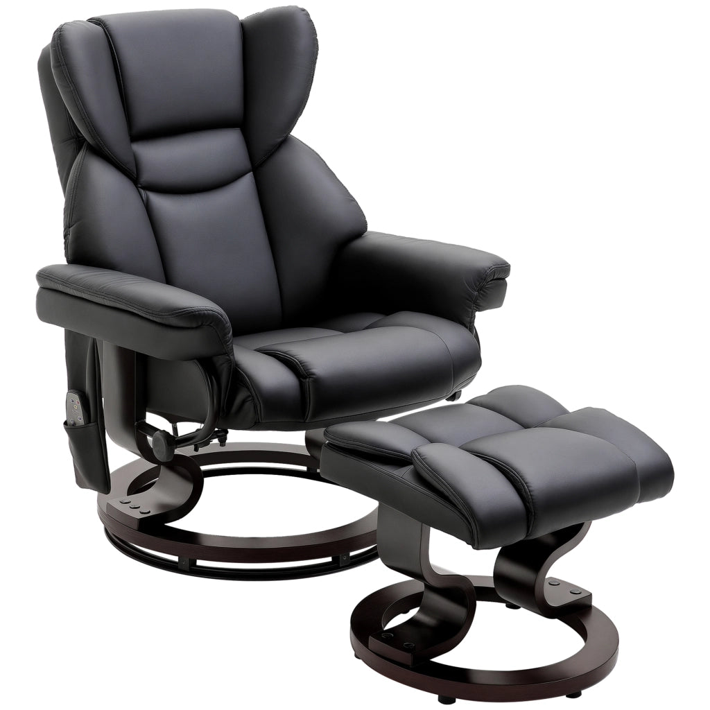Poltrona Massaggiante Relax con Poggiapiedi ¨C Zephmum ¨C Similpele Grigio 79x82x101 cm